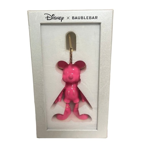 Baublebar Disney Mickey Mouse Bag/Backpack Charm Keychain Hot Pink NIB - Picture 1 of 4